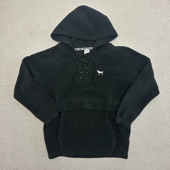 PINK Victoria Secret Dog Hoodie Lace Up Hawaii Logo Kangaroo Pocket - Picture 13 of 16